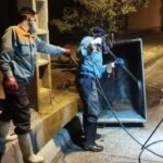 ضدعفونی و گندزدایی مخازن زباله در منطقه دو شهرداری بیرجند