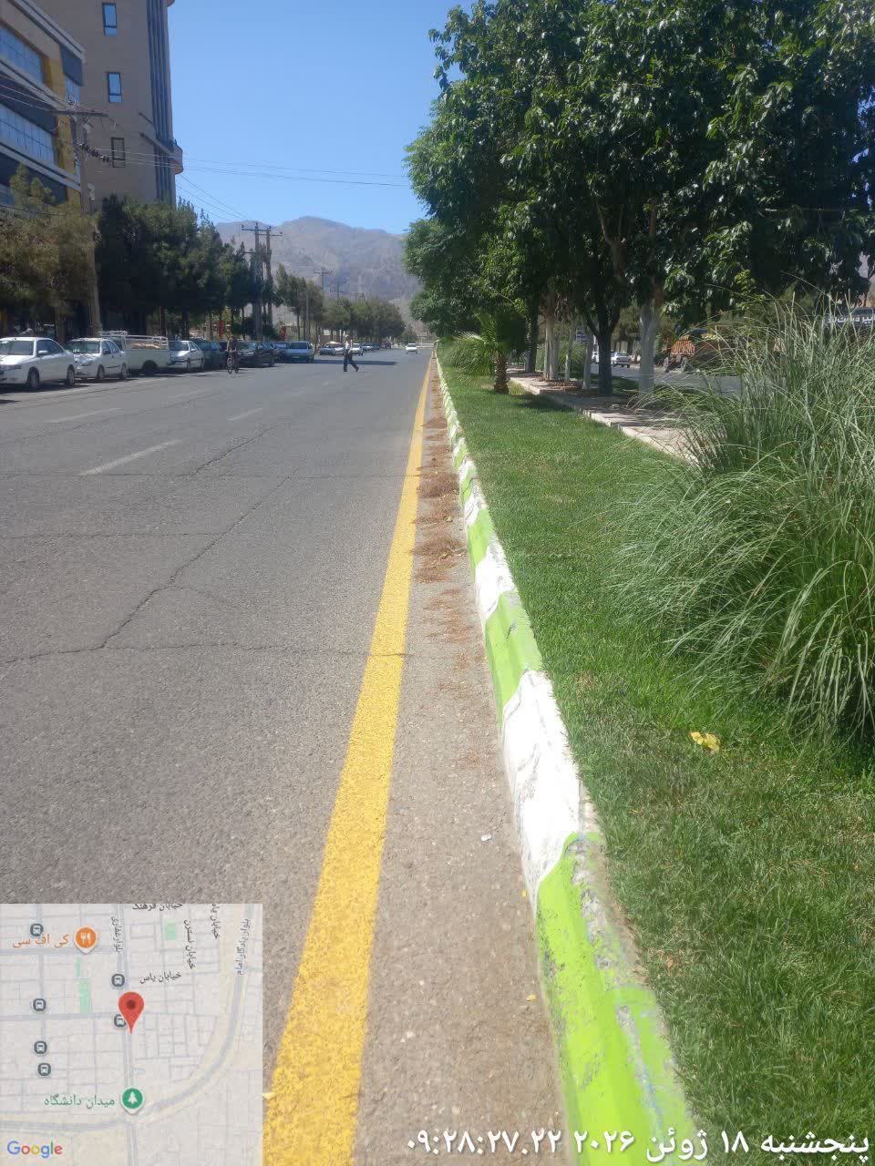 پاکسازی آیلند میانی بلوار عبادی در راستای ارتقاء سیمای شهری